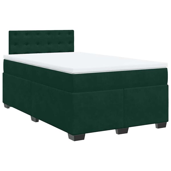 vidaXL Sommier &agrave; lattes de lit et matelas Vert fonc&eacute; 120x200cm Velours