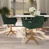 vidaXL Chaises pivotantes &agrave; manger lot de 4 Vert fonc&eacute; Velours