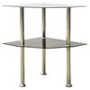 vidaXL Table 2 niveaux Transparent et noir 38x38x50 cm Verre tremp&eacute;