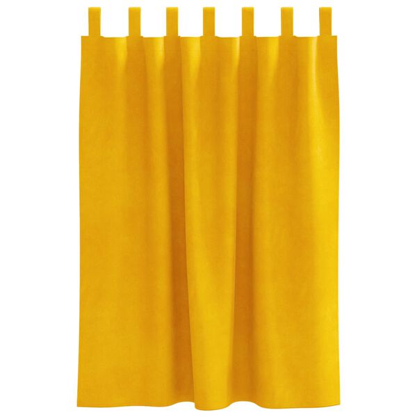 vidaXL Rideaux occultants 2 pcs Jaune moutarde 140 x 140 cm Velours