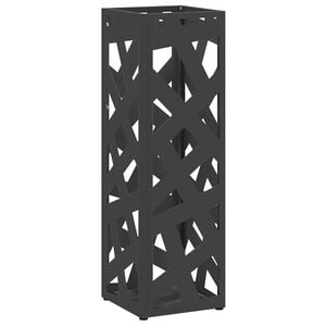 vidaXL Stand de Parapluie de Pluie Noir 15,5 x 15,5 x 49 cm Acier