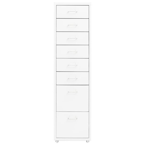 vidaXL Classeur mobile Blanc 28x41x109 cm M&eacute;tal
