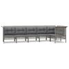 vidaXL Salon de jardin 6 pcs avec coussins Gris R&eacute;sine tress&eacute;e