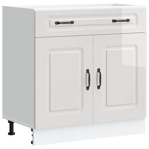 vidaXL Armoire de cuisine Kalmar blanc brillant bois ing&eacute;nierie