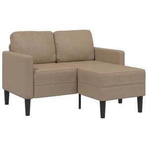 vidaXL Canap&eacute; 2 places avec m&eacute;ridienne en L coloris cappuccino 125 cm similicuir