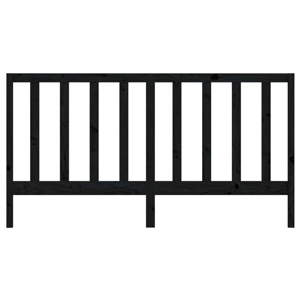 vidaXL T&ecirc;te de lit Noir 206x4x100 cm Bois massif de pin