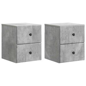 vidaXL Cabinet de chevet mural 2 pcs Gris b&eacute;ton 34,5 x 33 x 40 cm