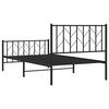 vidaXL Cadre de lit m&eacute;tal sans matelas avec pied de lit noir 100x190cm