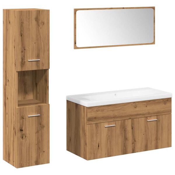 vidaXL Ensemble de meubles salle de bain 5 pcs bois d'ing&eacute;nierie