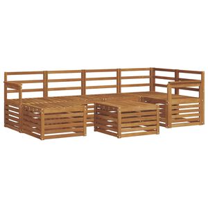 vidaXL Ensemble de canap&eacute; d'angle 7 pcs Naturel Bois d'Acacia Massif