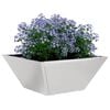 vidaXL Cache-pot de jardin Argent 35 x 35 x 15 cm Acier inoxydable