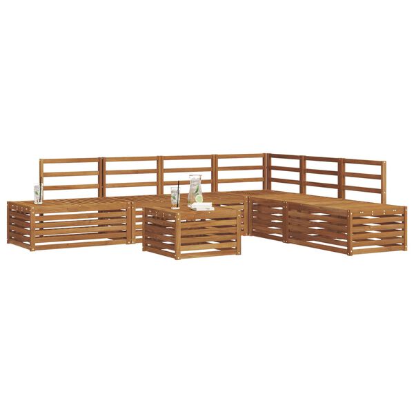 vidaXL Ensemble de canap&eacute;s d'ext&eacute;rieur 7 Pi&egrave;ce Naturel