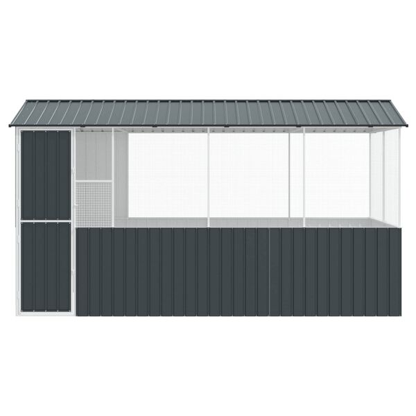 vidaXL Cage pour oiseaux Anthracite 410 x 210 x 230 cm Acier galvanisé