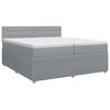 vidaXL Lit boxspring avec matelas Gris clair 200 x 200 cm Tissu