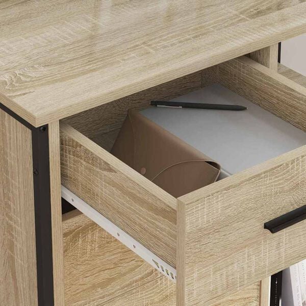 vidaXL Cabinet de Bureau avec roue Chêne sonoma 76 x 41 x 72 cm