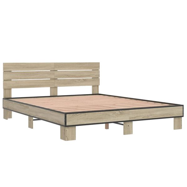 vidaXL Cadre de lit sans matelas ch&ecirc;ne sonoma 160x200 cm