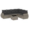 vidaXL Salon de jardin avec coussins 7 pcs gris r&eacute;sine tress&eacute;e