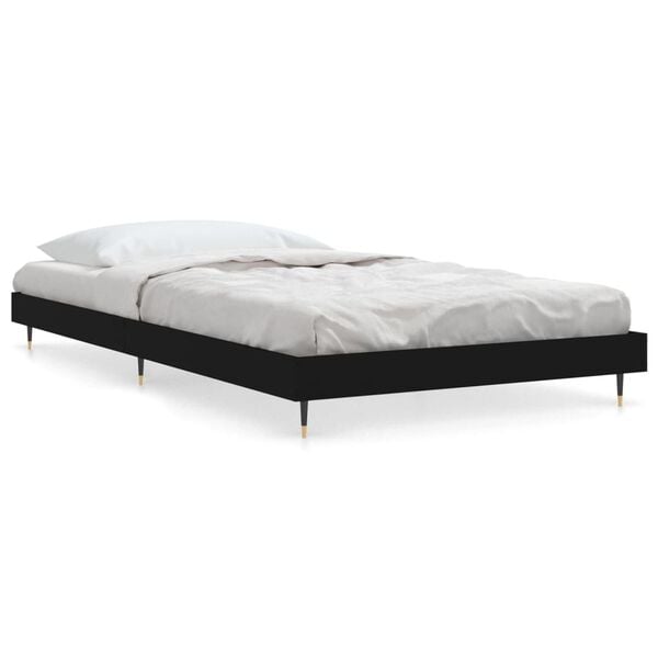vidaXL Cadre de lit sans matelas noir 90x200 cm bois d'ing&eacute;nierie