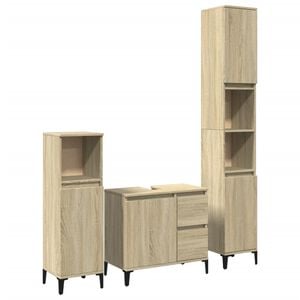 vidaXL Ensemble de meubles de salle de bain 3 pcs ch&ecirc;ne sonoma