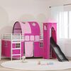vidaXL Lit mezzanine pour enfants Blanc et rose 100 x 200 cm M&eacute;tал
