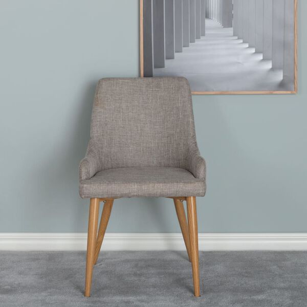 Venture Home Chaises &agrave; manger lot de 2 Plaza polyester gris et naturel