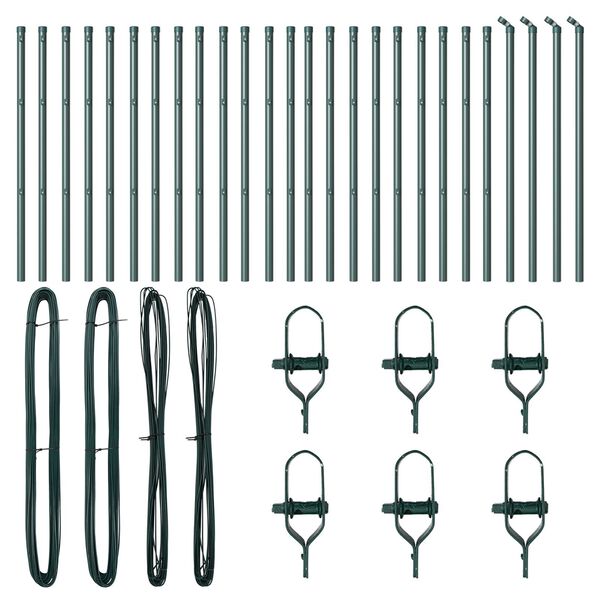 vidaXL Poteau de clôture. Autre 26 pcs Gris 3,2 x 3,2 x 70 cm Acier