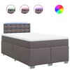 vidaXL Sommier &agrave; lattes de lit avec matelas Gris 120x200 cm Similicuir