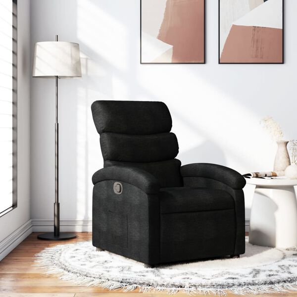 vidaXL Fauteuil inclinable noir tissu