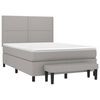vidaXL Sommier &agrave; lattes de lit avec matelas Gris clair 140x190cm Tissu