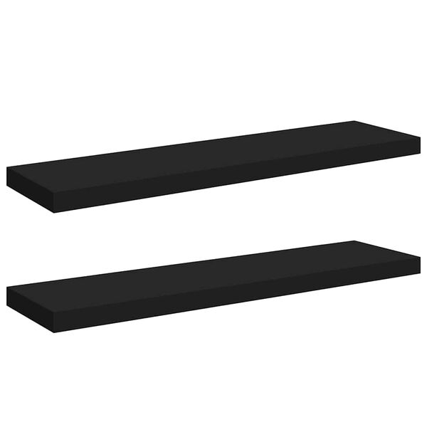 vidaXL &Eacute;tag&egrave;res murales flottantes 2 pcs noir 90x23,5x3,8 cm MDF