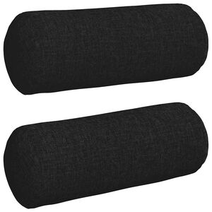 vidaXL Coussins d'accent 2 pcs Noir &Oslash; 15 x 40 cm tissu