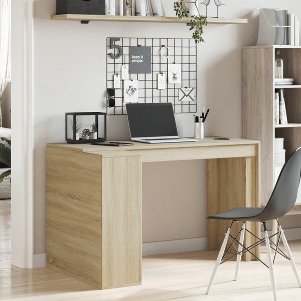 vidaXL Bureau ch&ecirc;ne sonoma 123,5x73,5x75 cm bois d'ing&eacute;nierie