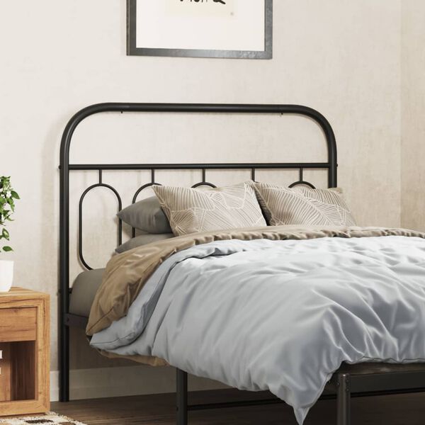 vidaXL T&ecirc;te de lit de remplacement m&eacute;tal noir 107 cm