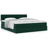 vidaXL Cadre de lit ottoman avec matelas vert fonc&eacute; 200x200 cm velours