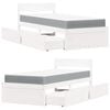 vidaXL Lit avec tiroirs et matelas blanc 90x190 cm bois massif de pin