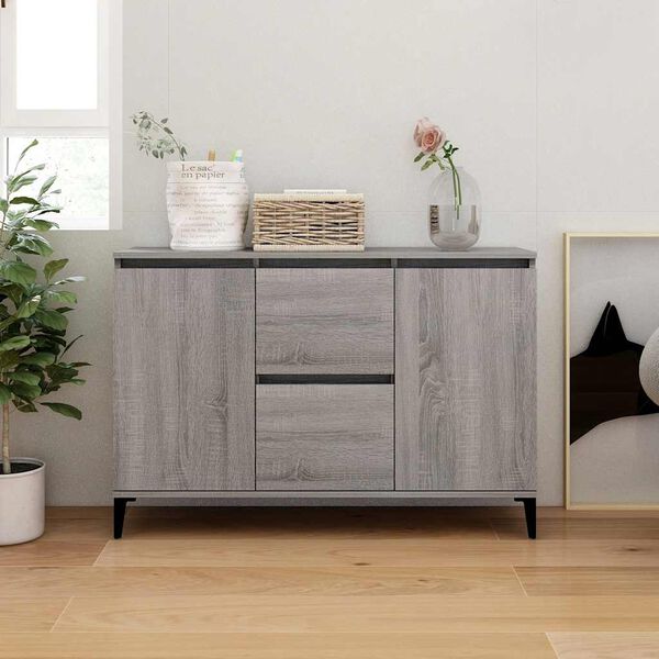 vidaXL Buffet Sonoma gris 102x35x70 cm Bois d'ing&eacute;nierie