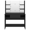 vidaXL Table de maquillage avec éclairage LED 100x40x135 cm MDF Noir