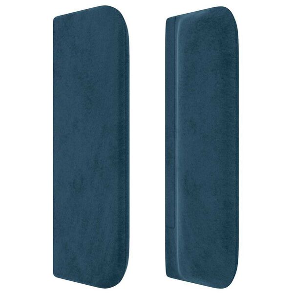vidaXL T&ecirc;te de lit avec oreilles Bleu Fonc&eacute; 83x16x78/88 cm Velours