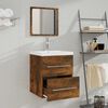 vidaXL Armoire de salle de bain avec miroir Ch&ecirc;ne fum&eacute; 41x38,5x48 cm