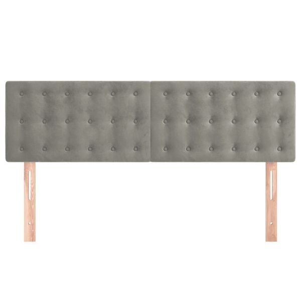 vidaXL T&ecirc;tes de lit Gris clair 144x5x78/88 cm Velours
