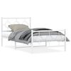 vidaXL Cadre de lit m&eacute;tal sans matelas et pied de lit blanc 100x190 cm
