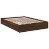 vidaXL Cadre de lit avec tiroirs sans matelas ch&ecirc;ne marron 135x190 cm