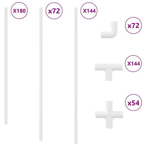 vidaXL Tube PVC 29 pcs Blanc PP et PE
