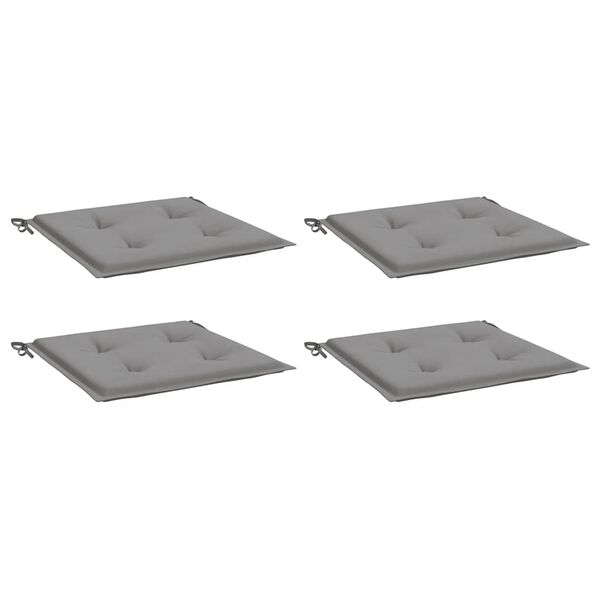 vidaXL Coussins de chaise de jardin lot de 4 gris 40x40x4 cm