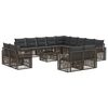 vidaXL Ensemble de canap&eacute; de jardin 14 pc Gris et Gris fonc&eacute; polyrotin