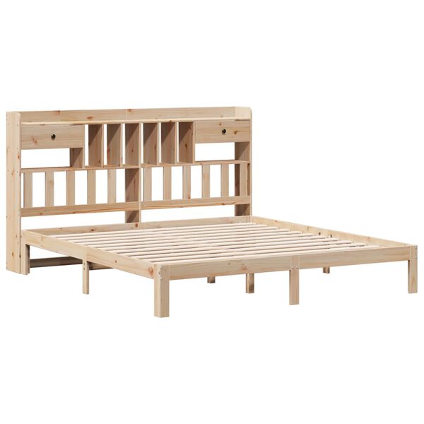 vidaXL Lit biblioth&egrave;que sans matelas 180x200 cm bois massif de pin