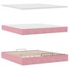 vidaXL Cadre de lit ottoman avec matelas rose 180x200 cm velours