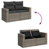 vidaXL Salon de jardin avec coussins 10 pcs gris r&eacute;sine tress&eacute;e