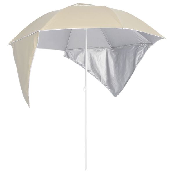 vidaXL Parasol de plage avec parois lat&eacute;rales sable 215 cm
