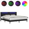 vidaXL Cadre de lit avec bandes LED Noir 200 x200 cm Simili cuir